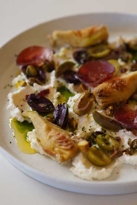 1st Ricotta With Olives, Bresaola, Artichoke